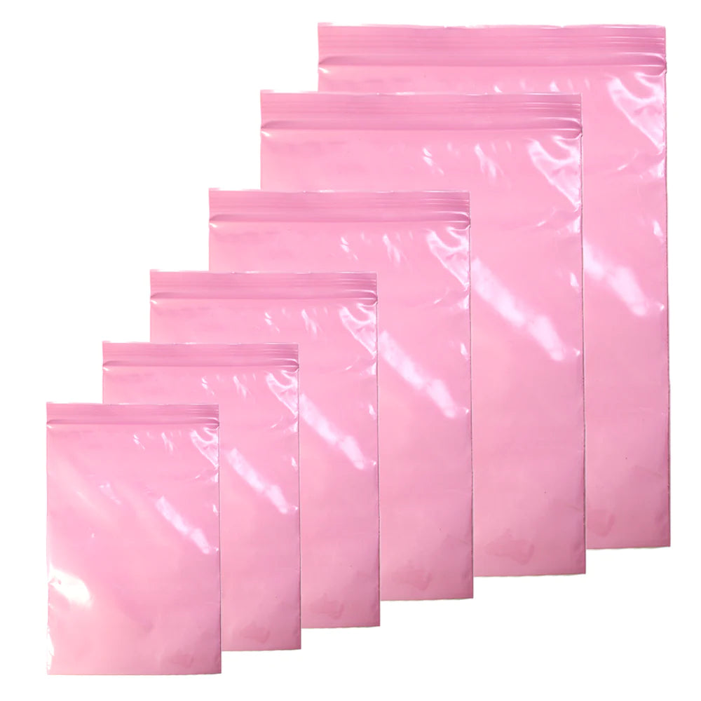 Pink Antistatic Bags (Grip Seal)